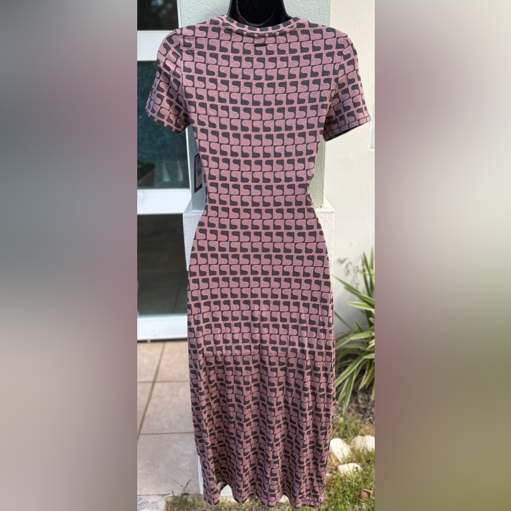 NWT Volcom Geometric Cut Out Midi Disco Rodeo Dress Purple and Black Size S - Picture 7 of 7